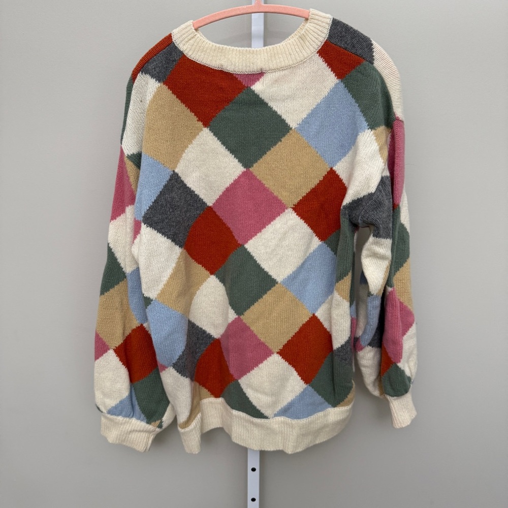 Stylenanda oversized Multicolor diamond Women Sweater one size